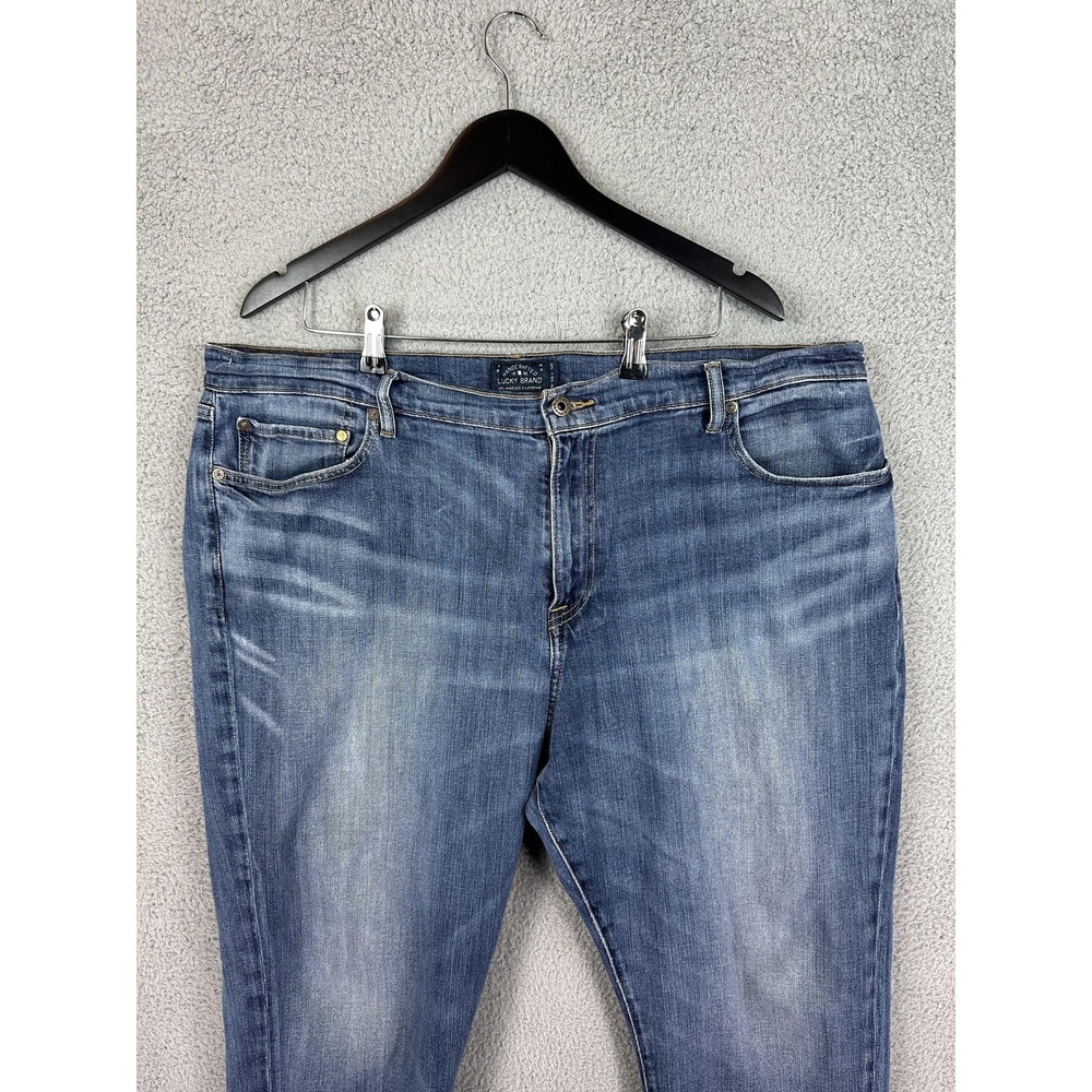 Lucky Brand 410 Athletic Fit Jeans Mens 42x30 Blue Candiani Denim Stretch Mens